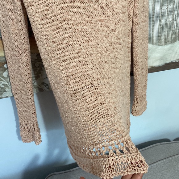 SOFT SURROUNDINGS Crotchet Knit Peach Women’s Sweater Top size Small - Picture 5 of 8